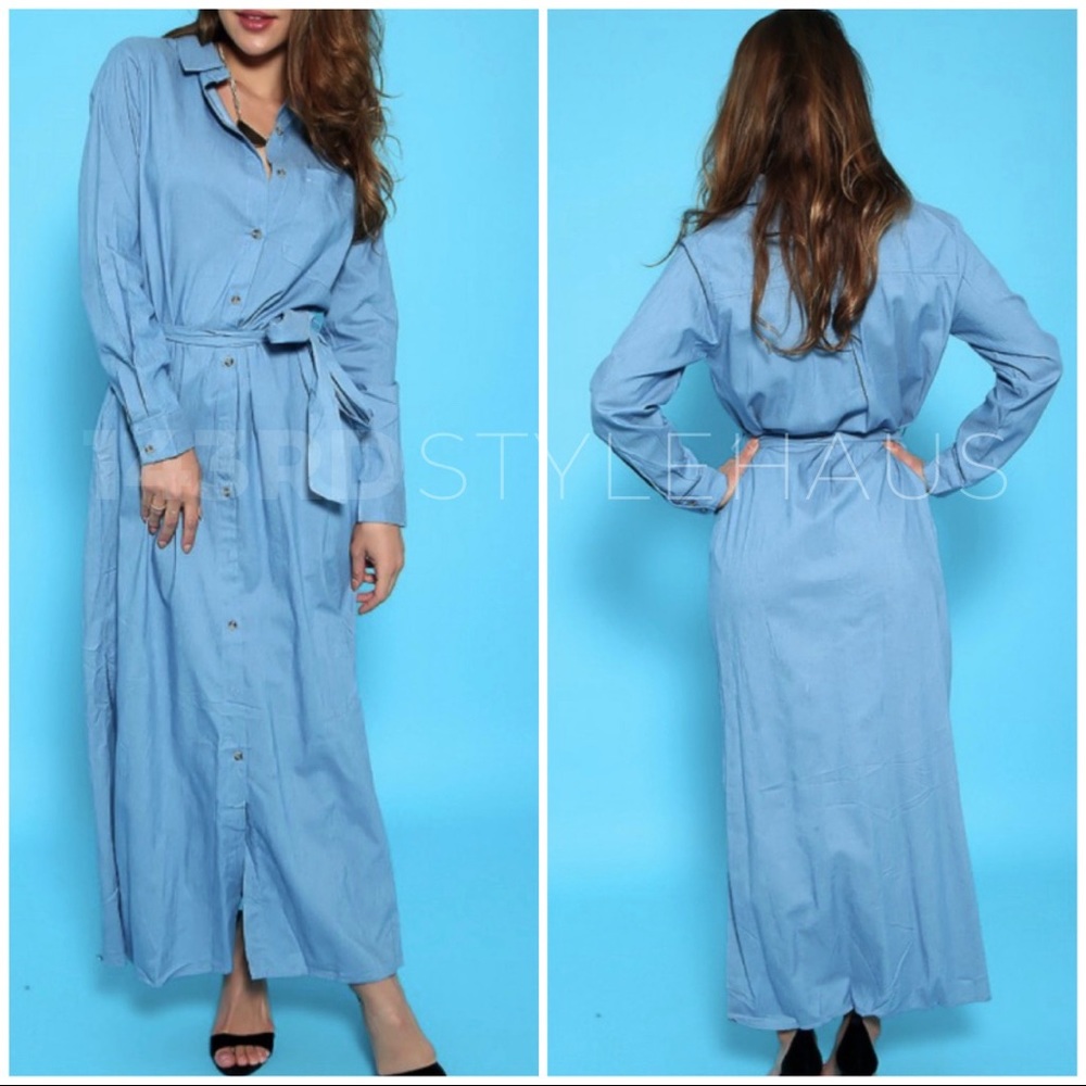 LAST | Chambray Denim Maxi Dress